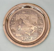 Vintage 1944 Copper Italy Engraved Plate WWII Italian Campaign Souvenir picture