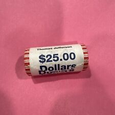Thomas Jefferson Presidential $1 Dollar 25 Coin Roll Uncirculated Unopened picture