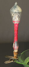 Vintage RARE Tinsel Lamp Post Unsilvered Clip-On Glass Christmas Ornament 4” picture