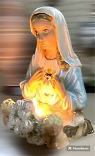 Vintage 1957 Michigan Composition Lamp Co Chalkware Immaculate Heart of Mary #G picture