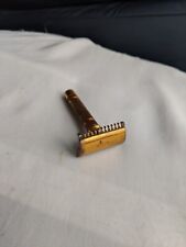Nice Gillette 1930's New Type with Bar Handle Gold Tone DE Safety Razor  picture