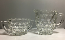 Vintage Whitehall Clear Glass Creamer And Sugar Bowl picture