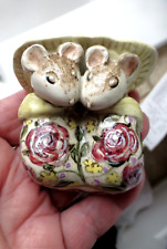 Original Studio Pottery Signed Kitty MacBride Two Mice SNUG in Bed picture