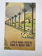 c1943 Little Man You’ve Had A Busy Day VINTAGE Comic Postcard picture