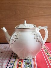 Vintage Unmarked Teapot W/Lid White & Gold picture