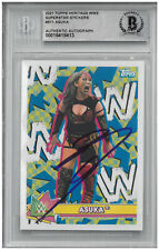 Asuka Signed Autograph Slabbed 2021 WWE Topps Heritage Sticker Card Beckett picture