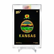 KANSAS FLAG U.S. State Flags Card 2023 GleeBeeCo #KNUS-G Encased Holo GOLD 1/1 picture