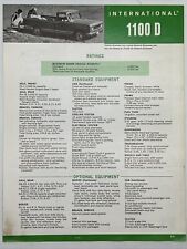 1963 INTERNATIONAL HARVESTER 1100 D PICKUP TRUCK Ratings Equipment Dims Weights picture