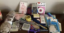 Lot Of Mixed Sewing Notions~Needles, yarn, Scissors, Beads, Pins, Elastic, More picture