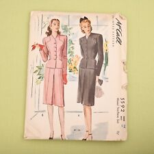 Vintage 1940s McCall Skirt Suit Sewing Pattern - 5592 - Bust 34 - Complete picture
