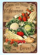 1898 fruits vegetables F. C. Heinemann seeds metal tin sign Tin Plaque wall art picture