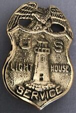 US Lighthouse Service Uniform Badge Replica Brass USLHS Eagle Light House picture