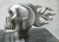 rare vintage flaming skull  ratrod hotrod car hood ornament  picture