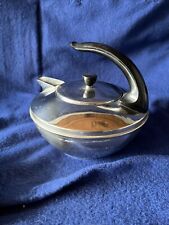 Vintage 1801 Revere Ware Stainless Steel MCM Cat Tail Handle Tea Kettle Antique picture