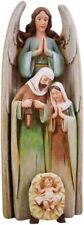 Three Piece Resin Stacking Angel with Holy Family Nativity Figurine Statue Set picture