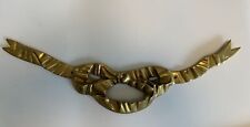 Vtg Ornate Solid Brass Ribbon Bow Wall Art Hanging Decor Hollywood Regency picture