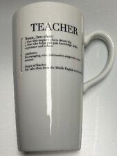 Nice Williams Sonoma TEACHER English Definition Tall Large Coffee Mug RARE Minty picture
