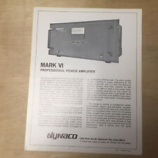Vtg Dynaco Brochure ~ Mark V1 Power Amplifier Catalog Insert Spec Sheet Original picture