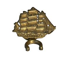 Vintage Brass Nautical, Sailboat ￼Fireplace Poker Holder picture