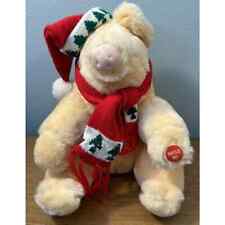 Vintage GAF Christmas Pig Plush Grunts/Snorts Jingle Bells & Snout Moves- Read picture