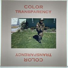 35mm Slide Vtg 1960s Halloween Boy in Soldier Costume picture