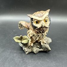Price Import Japan Vintage Owl Ceramic On Branch Wings Spread 4.5 Tall 4 Wide picture