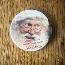 K-Mart Celebrates Christmas in America -Vintage 1988 Pinback Button Santa picture