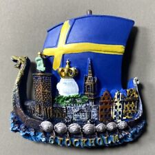 Stockholm Sweden Pirate Ship Tourist Travel Souvenir Gift 3D Resin Fridge Magnet picture