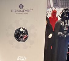 23 Royal Mint Star Wars Color 3d Darth Vader Emp Pal 50p BU Cupro-Nickel Coin picture