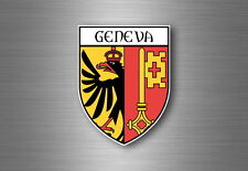 Sticker decal souvenir car coat of arms shield city flag switzerland geneva picture