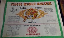 Red Wagon Restaurant Placemat Advertising Paper 80s Baraboo Circus World Museum picture