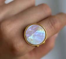 SOFT I Rainbow Moonstone Ring | 20mm Round I GP I Adjustable picture