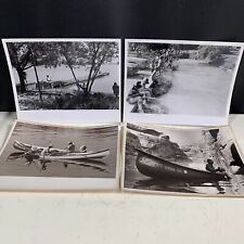 Vintage Fishing Photo Lot Of 4, Fishing From Shore And From Boat Sepia And B&W picture