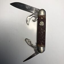 Vintage ULSTER USA Boy Scouts America 4-Blade Pocket Knife Jigged Handle - 12-10 picture