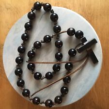 Rare Handmade Jan Barboglio Forged Iron Wood And Leather Rosary 30