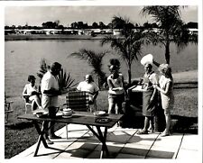 LG55 1965 Orig Photo LAKE-SIDE HOMEOWNERS BARBECUE @ PORT CHARLOTTE DEVELOPMENT picture