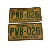 1973 Arizona License Plate Pair AZ91 Tag Grand Canyon State PWB-026 picture