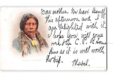 Powatch Ute Native American Warrior Private Postcard 1898-1901 Native Americana picture