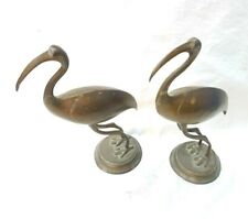 Old Vintage Antique Brass Handcrafted Bird Pair Beautiful Shape Statue / Figure picture