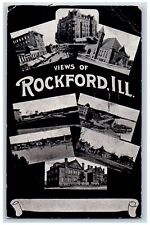 Rockford Illinois IL Postcard Views Buildings Multiview 1906 Posted Antique picture