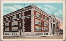 WEST HOBOKEN, New Jersey Postcard HIGH SCHOOL Building / Street View 1922 Cancel picture