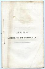 1838 Book John Abbott Lecture on the License Law Boston Massachusetts Temperance picture