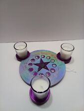 Handmade, One Of A Kind, Expoy Resin Moon Phase Candle Holder With Candles, New picture