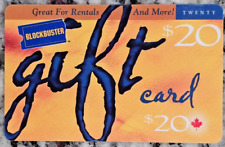 BLOCKBUSTER VIDEO GIFT CARD - ORANGE $20 VINTAGE 1998- 