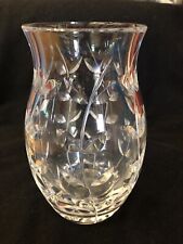Tiffany Oak Leaf Vase Crystal Vintage Rare 9” Signed picture