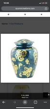 Medium Teal And Gold Urn 10.5 Engraveable picture