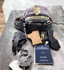 Vintage 1990s Ohio Police Lieutenant Kit Cuffs Hat Belt Holster Field Manual C3 picture