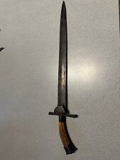 1800’s German Hirschfanger Hunting Forestry Short Sword Dagger Knife Stag Handle picture