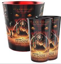 Cinemark 25th Star Wars Episode 1 Phantom Menace Tin Popcorn Bucket Cup Set picture