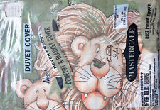 NEW VTG Mastercale Children's Lion Graphic Duvet Cover 72 x 84 picture